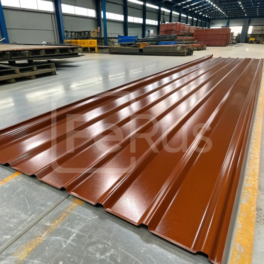 Профнастил С10 полиэстер (Zn100-180) 0,6х1100х1200 мм, RAL 8004